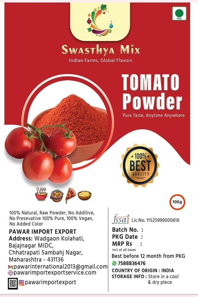 SWASTHYA Mix Tomato Powder - 100% Natural, Pure & Vegan, No Additives view 3