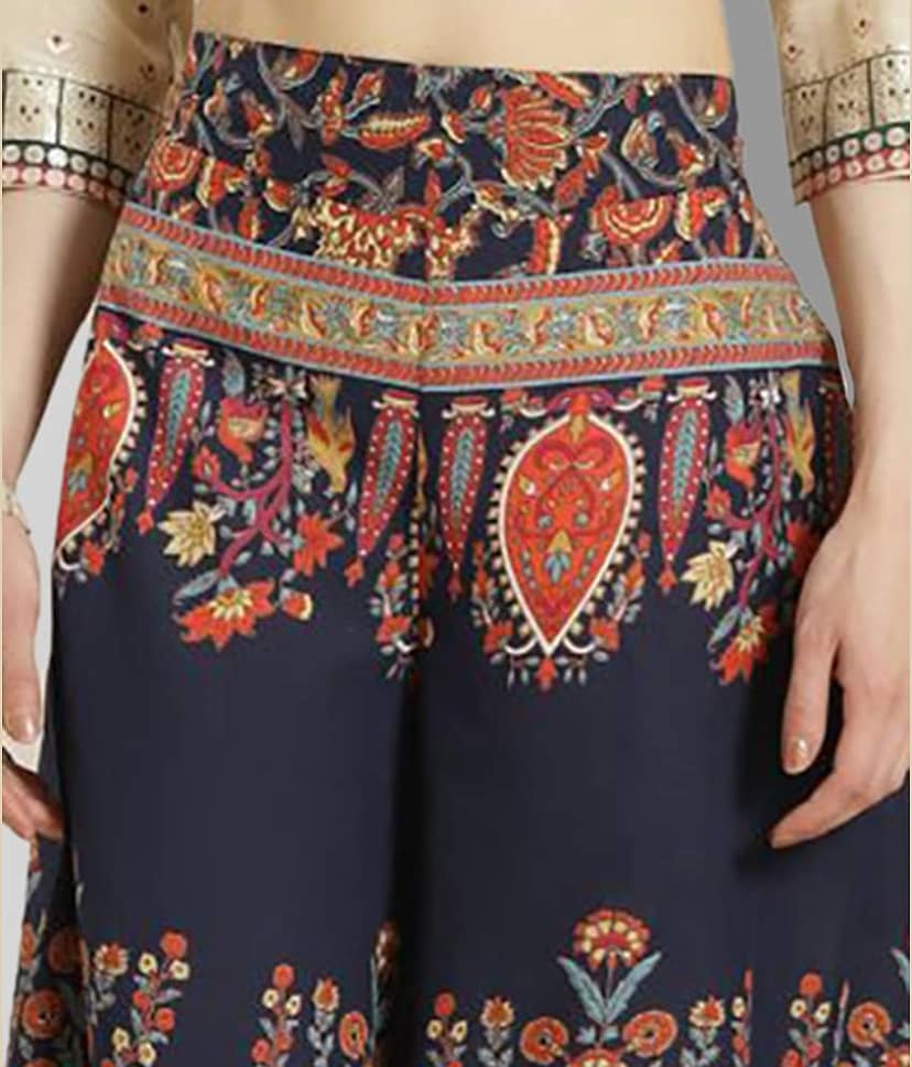 Juniper - Multicolor Cotton Flared Women's Palazzos ( Pack of 1 ) view 2