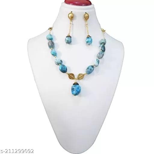 GEMSTONE TURQUOISE TUMBLE FOR THROAT CHAKRA NECKLACE view 2