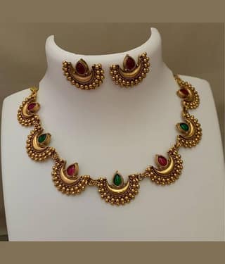 Malabar Multicolor Copper Necklace Set ( Pack of 1 )