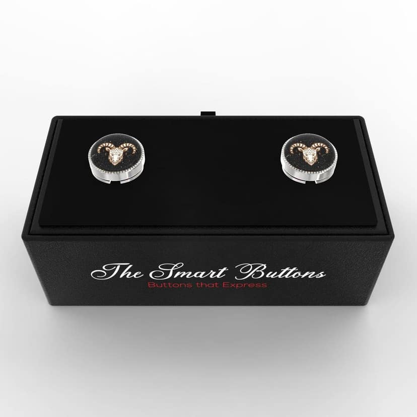 The Smart Buttons - Shirt Button Cover Cufflinks for Men - Capricorn Style view 3