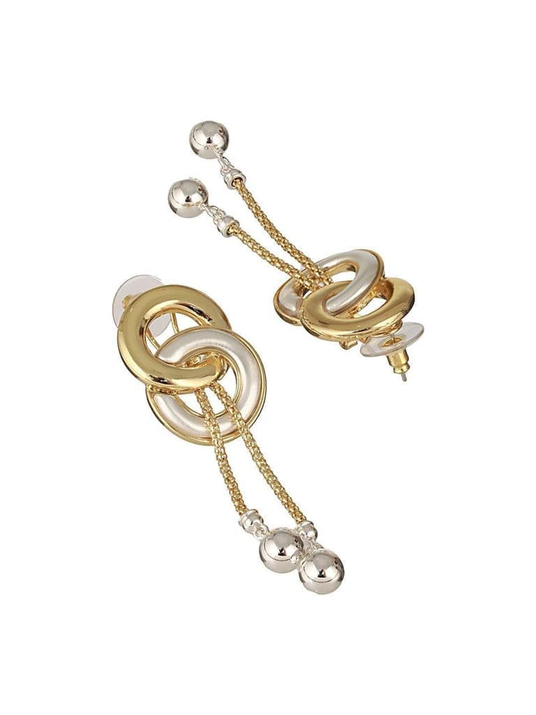 Anti-Tarnish 18k Gold plated & enamelled Eliptical Leafy Dangler Earrings view 4