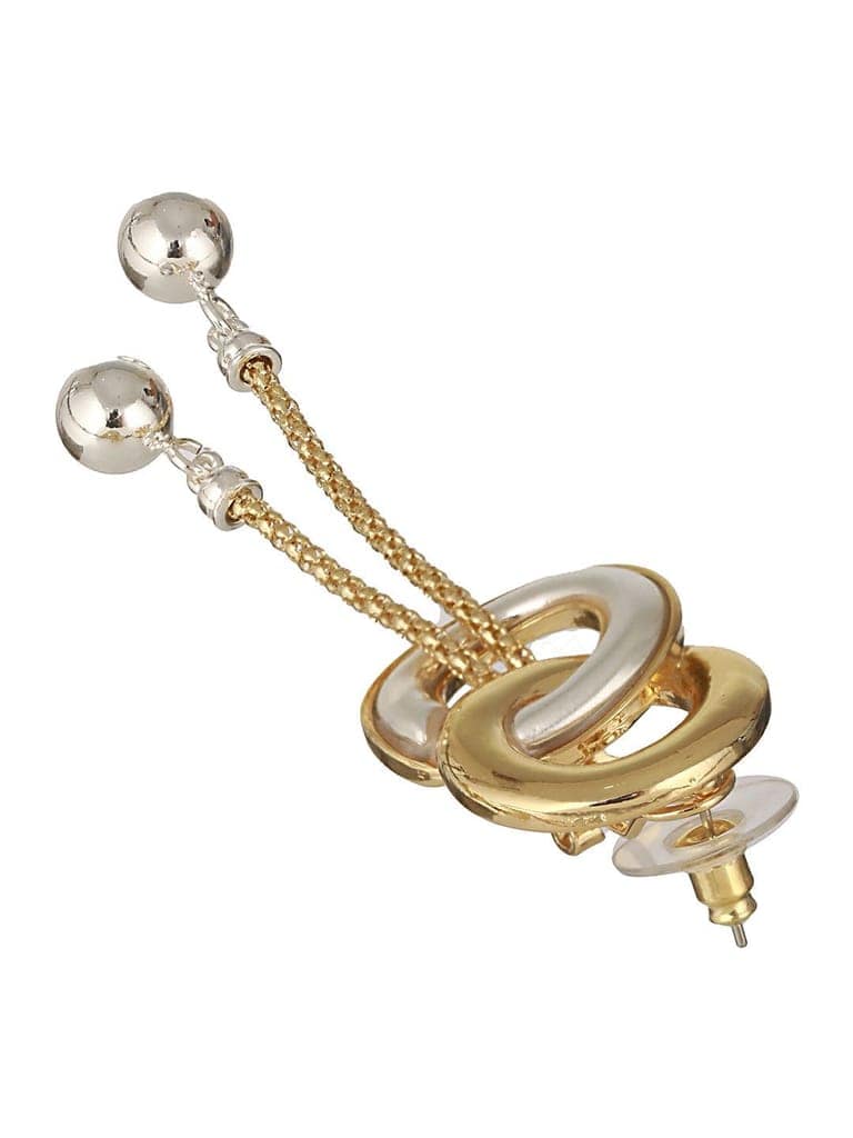 Anti-Tarnish 18k Gold plated & enamelled Eliptical Leafy Dangler Earrings view 5