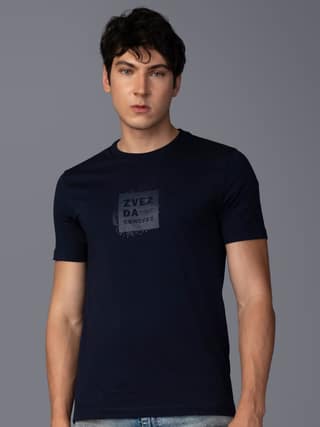 Men’s Premium Pure Cotton Branded T-Shirt-Navy