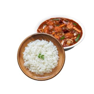 Kung Pao Chicken Gravy With Rice Meal