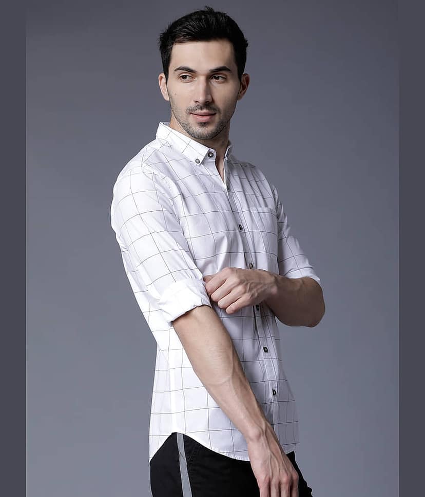 Highlander 100% Cotton Slim Fit Checks Full Sleeves Men's Casual Shirt - Multicolor ( Pack of 1 ) view 6