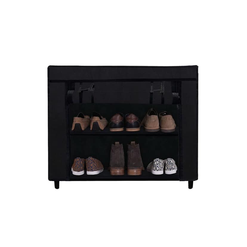 Dustproof Portable Fabric Shoe Rack Organizer | 2-Tier Shoe Storage