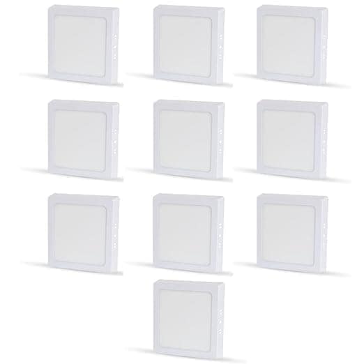 Multi Traders LED Square Ceiling Surface Panel Light Color-White (18 Watt, Pack of 10)