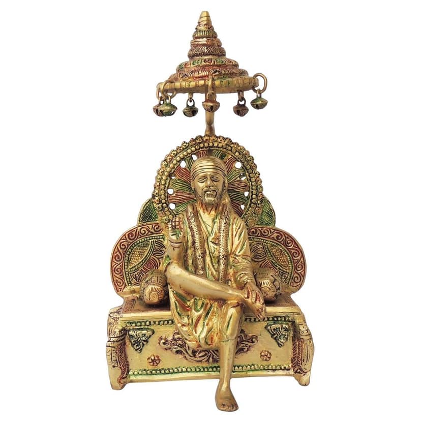 Brass Showpiece Sai Baba Umbrella Statue (BSMAS1249 B) view 2