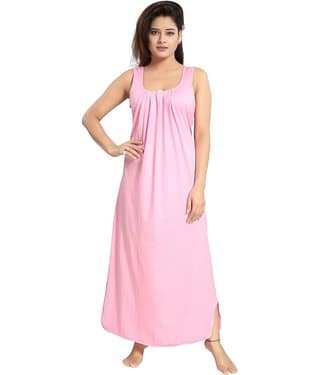 INNER BEATS Multicolor Cotton Blend Women's Nightwear Night Dress ( Pack of 1 )
