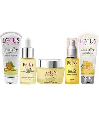 Lotus Herbals Vitamin-C Cream 50g ,FaceWash 100g ,Exfoliater 100g ,Serum 30ml ,Face Oil 15ml (Pack of 5)