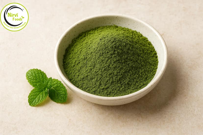 Premium Sun(Solar) Dried Mint Powder by Nirvi Foods