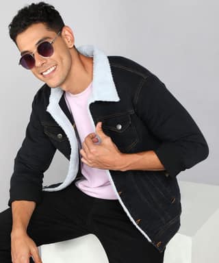 FTX Men Solid Denim Jacket