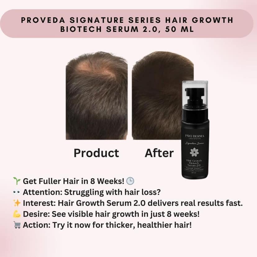 Pro Derma Advanced Hair Growth Serum Pack of 1| Anti Hair Loss & Scalp Revitalizing Formula for Stronger, Thicker & Healthier Hair view 2