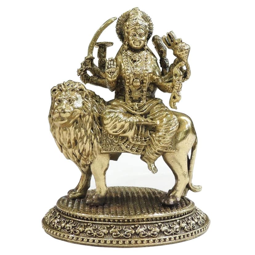 Brass Durga Mata Idol for Navratri & Puja, Height : 4.2 Inch (BSMAS1844 B) view 2
