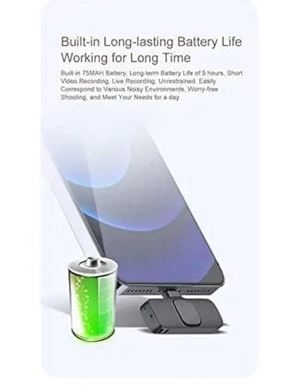 K9 Dual Wireless Microphone, Digital Mini Portable Recording Clip Mic with Receiver for All Type-C Mobile Phones Camera Laptop for Vlogging YouTube Online Class, Zoom Call view 4