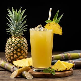 Pineapple Cane [Sugarcane Juice+Pineapple Juice]