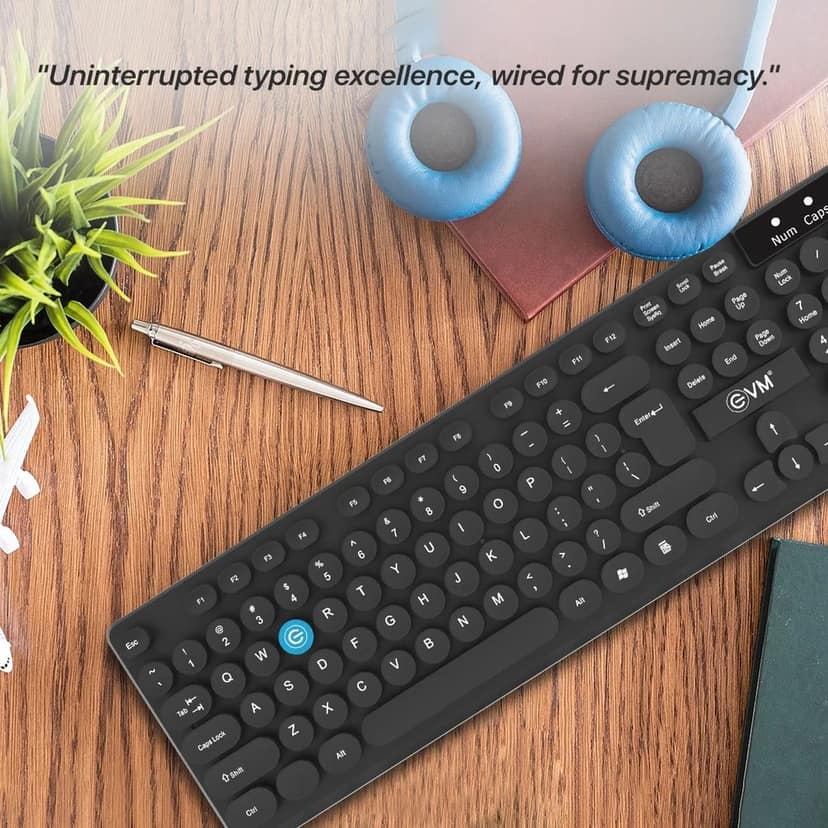 WIRED KEYBOARD (EVM-WDK-315) | Spill-Resistant | 1.2m Cable | UV Paint Coated | USB Connectivity | Brand Warranty view 4