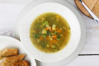 Hearty vegetable stock soup