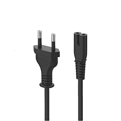 Champion Power Cord Cable Wire 2-pin Universal for LED TV, Printer, Play Station, Laptop PC Notebook Computer, Tape Recorder, Camera -1.5Mtr (Black)
