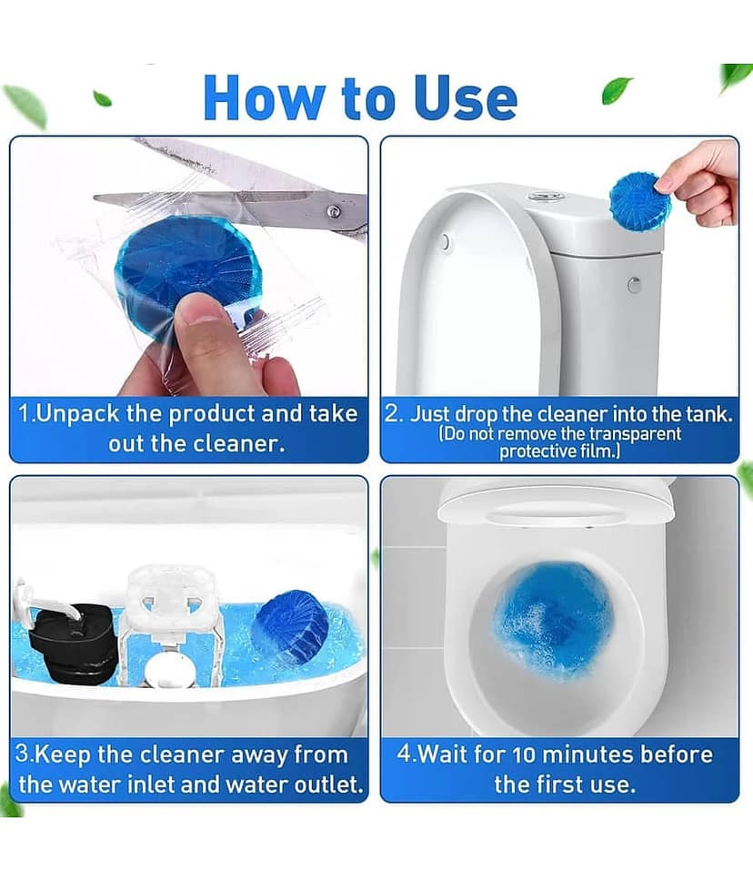 Radhe Creation (Pack 1 - 10pc) Toilet Cleaning Tablet | Toilet Bowl Cleaner Tablet | Toilet Deodorizer | Bathroom Cleaner Tablet | Automatic Toilet Bowl Cleaner Tablets | Stain Remover Bathroom Flush 10PC05:44 PM view 2
