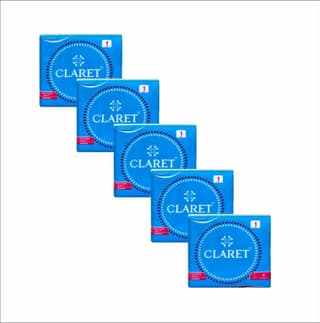 Claret Premium 1-Ply Soft Paper Napkins (5-Pack, 80 Sheets Each, 27x30 cm, White) - Ideal for Parties, Events and Everyday Cleaning Needs
