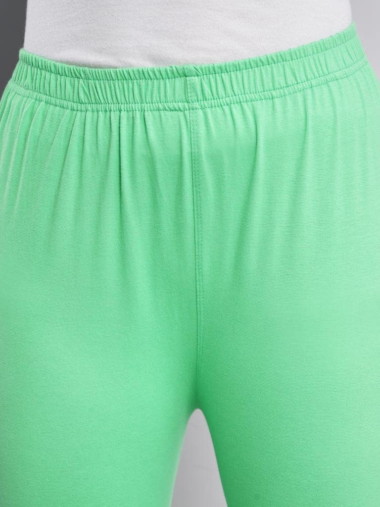 SOFT COLORS Women's Skinny Fit Ethnic Wear Ankle Length Leggings (Pista Green) view 7