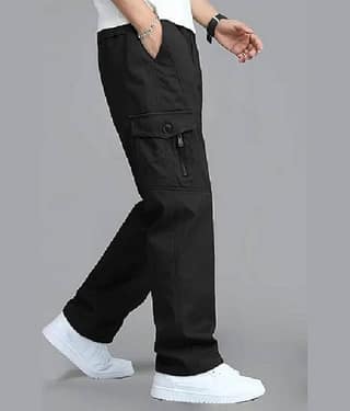 DWIDEN Loose Men's Cargos - Black ( Pack of 1 )