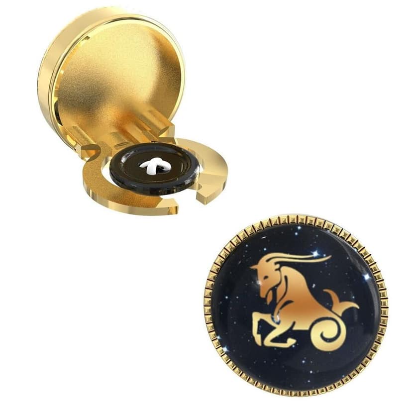 The Smart Buttons - Shirt Button Cover Cufflinks for Men - Capricorn Design Pattern view 7