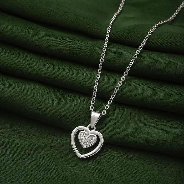 Silver Enchanted Heart Pendant with Chain view 3
