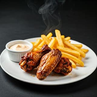 3 Crispy Chicken Wings + French Fries