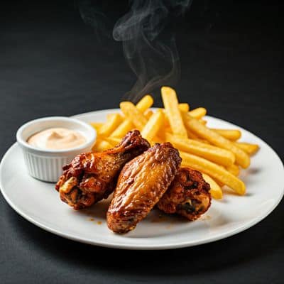 3 Crispy Chicken Wings + French Fries