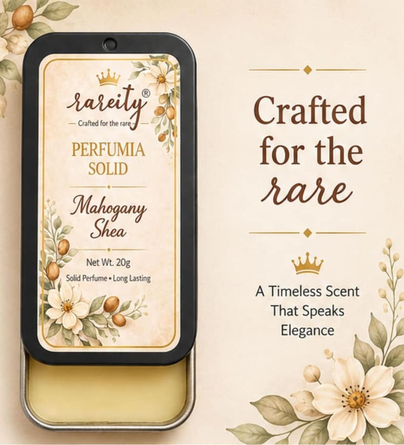 Rareity Solid Perfume – 20g Mahogany Shea Fragrance | Warm Woody Long Lasting Balm Perfume | Pocket Solid Perfume for Men & Women | Alcohol-Free, Beeswax & Shea Butter| Travel-Friendly view 4