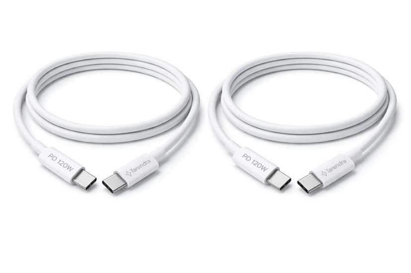 Tarendra 120W 10A USB Type-C to Type-C Fast Charging Cable (Pack of 2, 1M Each) | PD Fast Charge | TPE Durable | Compatible with OnePlus, Realme, Xiaomi, Samsung, iQOO, Oppo, Vivo