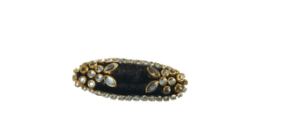 Elegant Black SAREE Clip with Rhinestones and Gemstones