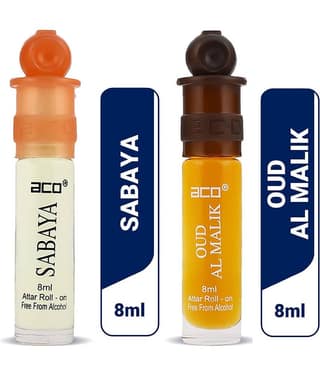 aco perfumes Sabaya & oud al malik Concentrated Attar Roll On 8ml COMBO SET