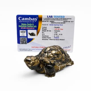 Shrifal Pyrite Tortoise (Kachhua) | Pyrite Resin Turtle for Good Luck & Wealth | Crystal Tortoise for Home | Vastu Item for Housewarming Gift | Home Decor for Living Room