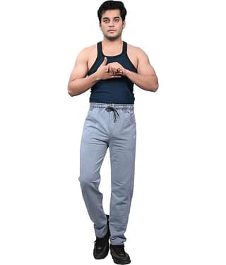 NEOCARDIN Light Grey Cotton Men's Trackpants ( Pack of 1 )