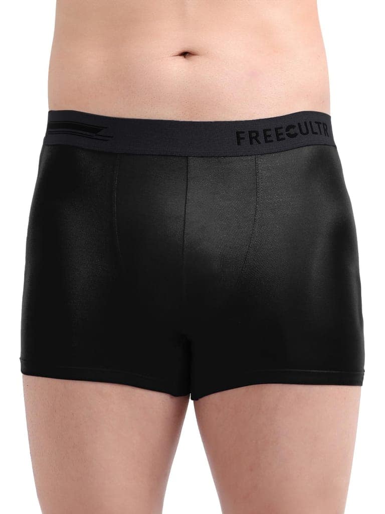 FREECULTR Men's Underwear Anti Bacterial Micromodal Airsoft Trunk - Non Itch No Chaffing Sweat Proof - Pack of 1-Pot Black