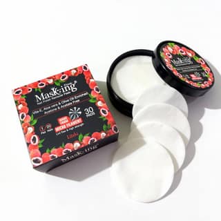 MasKing Nail Polish Remover Pads | Acetone-Free, Gentle & Nourishing Formula with Litchi Extracts | Quick & Easy Nail Polish Removal Wipes for Dark Shades | Travel-Friendly | 30 Pads Each | Pack of 2