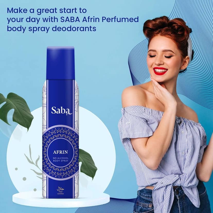 Saba Afrin Deodorant No Alcohol Body Spray Combo Pack of 2 view 5