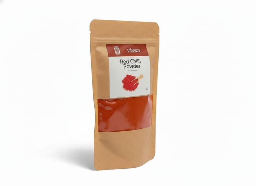 Brown Paper Stand-Up Pouch Red Chilli Powder
