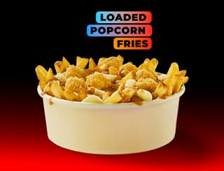 Chicken popcorn loaded fries