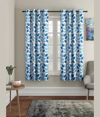 Cortina - Nature Printed Room Darkening Eyelet Curtain-5 Ft-pack of 2