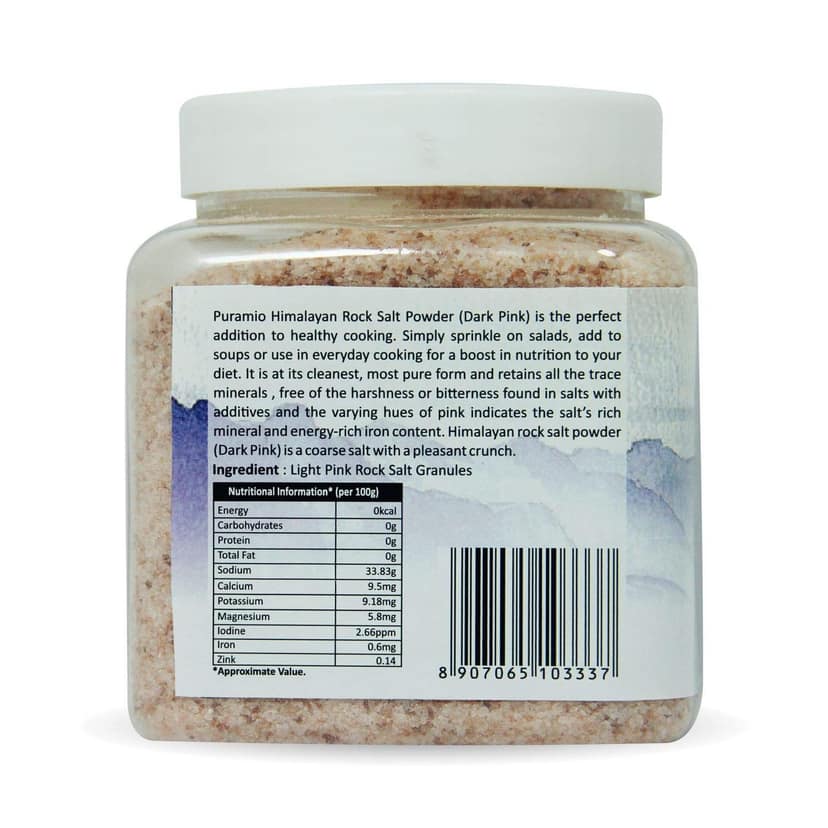Puramio Himalayan Pink Rock Salt Powder - Dark, 500 gm view 2