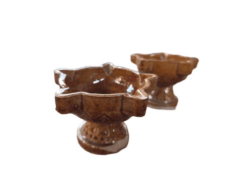 :**Handmade Ceramic Diya Oil Lamp for Diwali Decoration - Set of 2 view 2