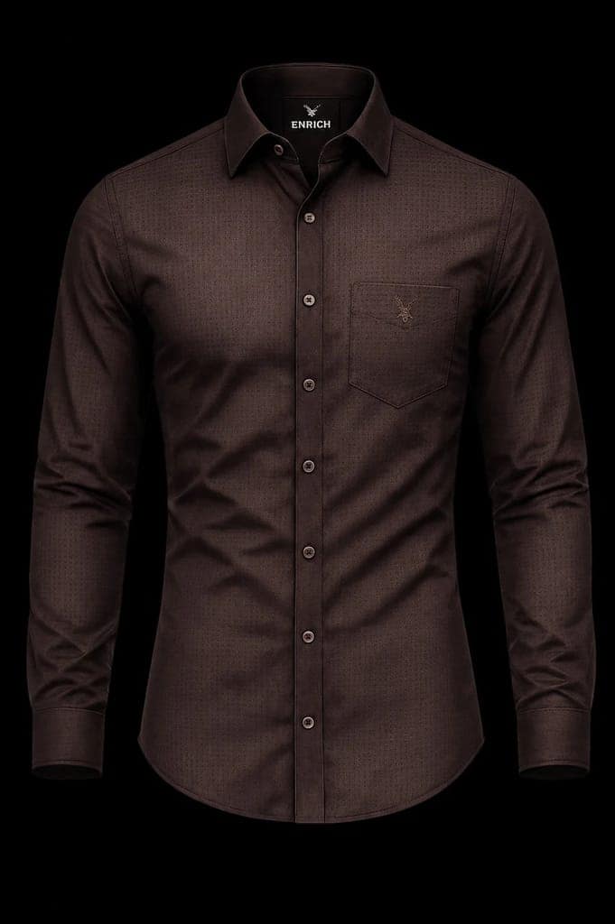 Men's Premium Slim Fit Textured Formal black bot Shirt view 2