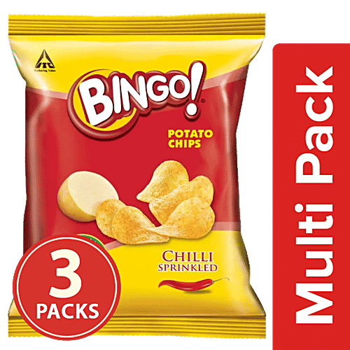 Bingo Potato Chips - Original Style, Chilli, 3x21 g (Multipack)