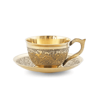 Golden Brass Traditional Serving Bowl with Handles 6 Inch Plain Urli