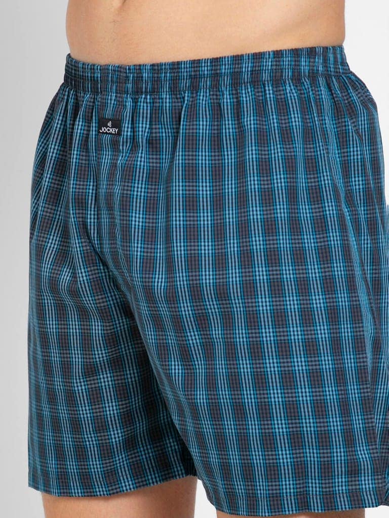 Jockey Men's 1222 Checks Pack of 2 Boxer Shorts view 5